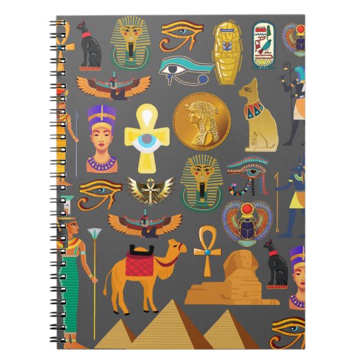 ägyptischer Hieroglyphus Symbol Muster Pharao Notizblock (Vorderseite)
