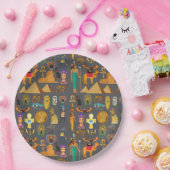 ägyptischer Hieroglyphus Symbol Muster Pharao Pappteller (Party)