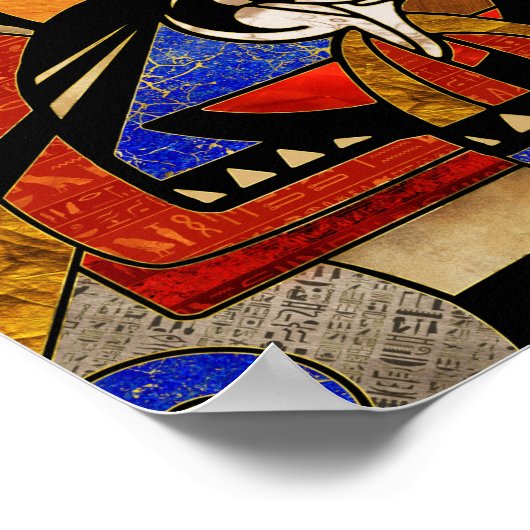 Ägyptischer Horus Geometric Abstrakt Poster (Ecke)