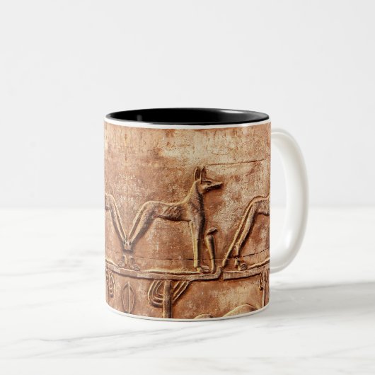 Ägyptischer Jackal-Gott Wepwawet Zweifarbige Tasse (VorderseiteRechts)