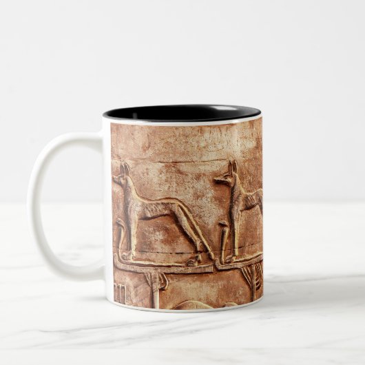 Ägyptischer Jackal-Gott Wepwawet Zweifarbige Tasse (Links)
