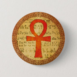 Ägyptischer Knopf - Ankh Kreuz Button