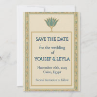 Ägyptischer Lotus-Gold Save the Date