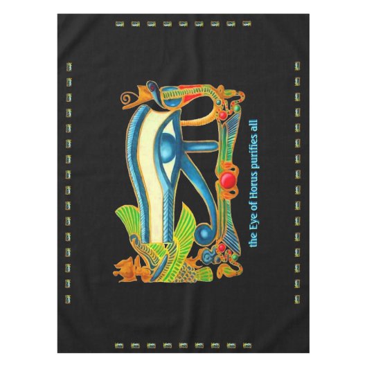 Ägyptischer Lucky-Arm - Auge auf Horus auf Aquamar Tischdecke (Vorderseite)