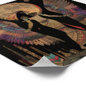Ägyptischer Mondgott Khonsu Abstrakter Regenbogen Poster (Ecke)