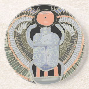 Ägyptischer Pastel Colored Scarab Käfer Getränkeuntersetzer