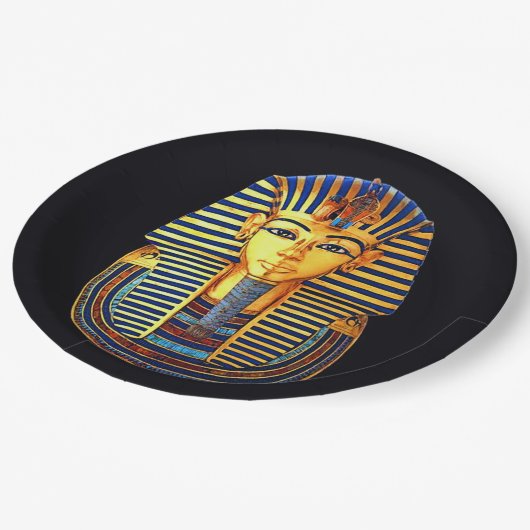 Ägyptischer Pharao König Tutankhamun Pappteller (Schrägansicht)