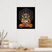 Ägyptischer Pharao Tutankhamun Yoga Meditation Poster (Küche)