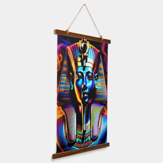 Ägyptischer Pharao Wandteppich Mit Holzrahmen (Gewinkelt)