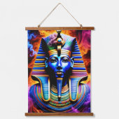 Ägyptischer Pharao Wandteppich Mit Holzrahmen (Vorderseite)