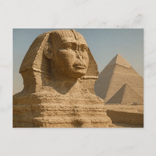Ägyptischer Postcard Majestic Sphinx Guardian Postkarte (Vorderseite)