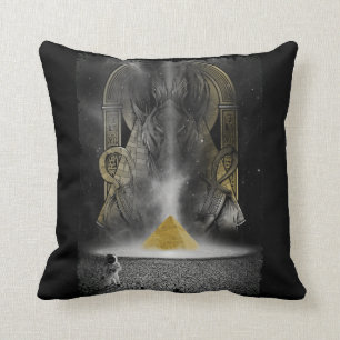 Ägyptischer Pyramiden-Ästhetischer Moon Astronaut  Kissen