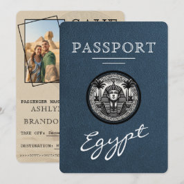 Ägyptischer Reisepass in Navyblau zur Hochzeitsank Save The Date