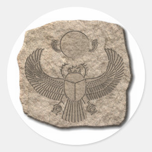 Ägyptischer Sacred Scarab Stone Runder Aufkleber
