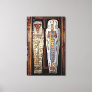 Ägyptischer Sarkophag bedeckt mit Hieroglyphen (p Leinwanddruck