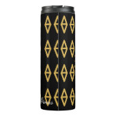 Ägyptischer Schwarz-Gold-Stil Thermosbecher (Rückseite)