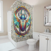 Ägyptischer Skarab-Käfer - Mosaikkunst Duschvorhang (Beispiel)