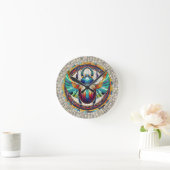 Ägyptischer Skarab-Käfer - Mosaikkunst Runde Wanduhr (Zuhause)