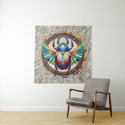 Ägyptischer Skarab-Käfer - Mosaikkunst Wandteppich (Beispiel)