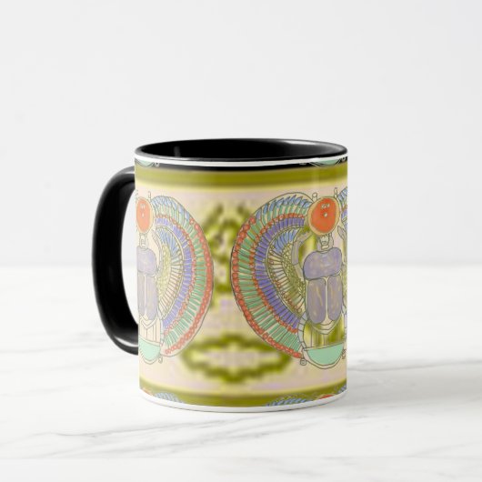 Ägyptischer Skarab mit Kephri Cartouche Tasse (Vorderseite Links)