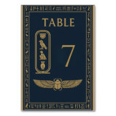 Ägyptischer Skarabäus und Vasen - bearbeitbar Tischnummer (Vorderseite)