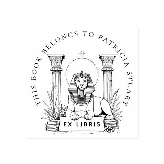 Ägyptischer Sphinx-Individuelle Name Ex Libris Bri Gummistempel (Prägung)
