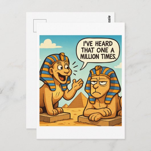Ägyptischer Sphinx Spaß Cartoon Postcard Postkarte (Vorne/Hinten)