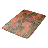 Ägyptischer Stammes-Faux-Patchwork Rot Grün Schwar Badematte (Schrägansicht)