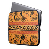 Ägyptischer Streifen, Vintager Stammesmotiv. Laptopschutzhülle (Vorderseite Links)