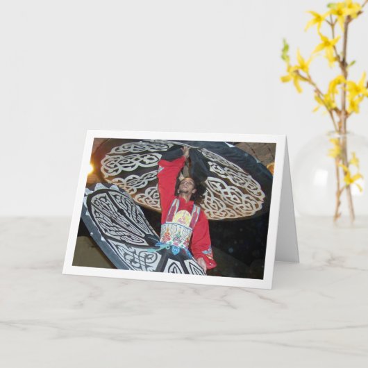 Ägyptischer Tanoura-Tänzer Karte (Gelbe Blume)