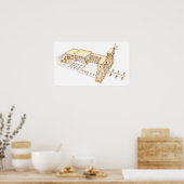 Ägyptischer Tempel 2 Poster (Küche)