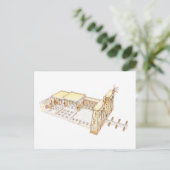 Ägyptischer Tempel 2 Postkarte (Stehend Vorderseite)