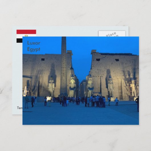 Ägyptischer Tempel des Eintritts von Luxor in der Postkarte (Vorne/Hinten)