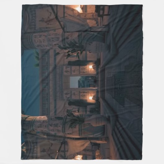 ÄGYPTISCHER TEMPEL FLEECEDECKE (Vorderseite)