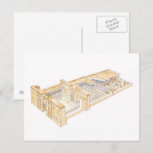 Ägyptischer Tempel Postkarte (Vorne/Hinten)