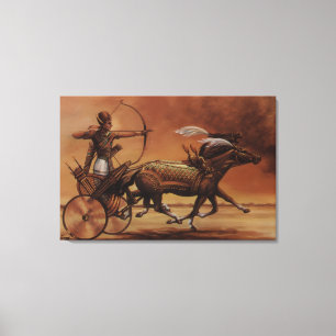 Ägyptischer Wagenbogenschütze der Antike als Kunst Leinwanddruck