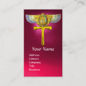 ÄGYPTISCHER WINGED SCARAB ANKH UND CORNUCOPIA Pink Visitenkarte (Vorderseite)
