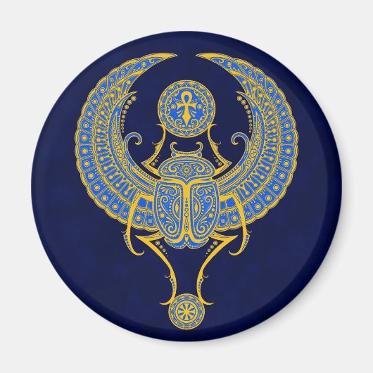 Ägyptischer Winged Scarab, blau Magnet (Vorne)