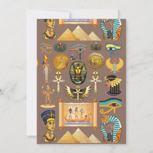 Ägyptisches altes Hieroglyphenmuster-Symbol Feiertagskarte