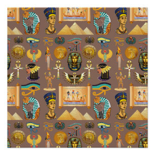 Ägyptisches altes Hieroglyphenmuster-Symbol Poster