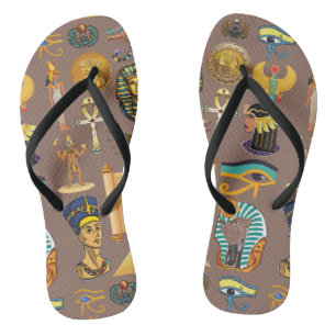 Ägyptisches altes Hieroglyphisches Muster Badesandalen