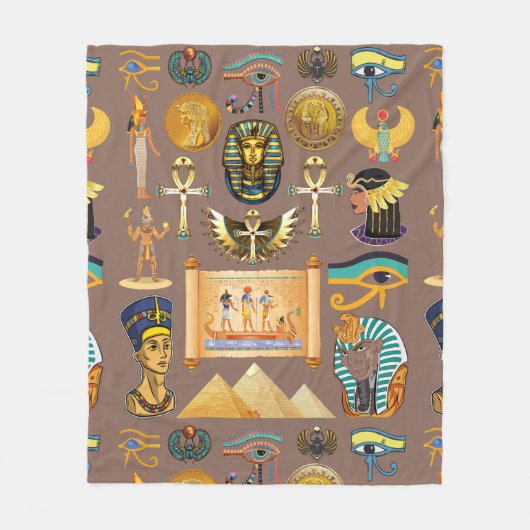Ägyptisches altes Hieroglyphisches Muster Fleecedecke (Vorderseite)