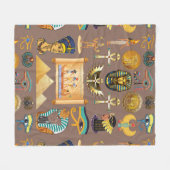 Ägyptisches altes Hieroglyphisches Muster Fleecedecke (Vorderseite (Horizontal))