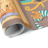 Ägyptisches altes Hieroglyphisches Muster Geschenkpapier (Rolleneckpunkt)