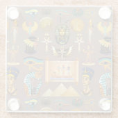 Ägyptisches altes Hieroglyphisches Muster Glasuntersetzer (Rückseite)