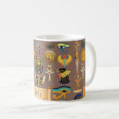 Ägyptisches altes Hieroglyphisches Muster Kaffeetasse (VorderseiteRechts)