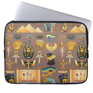 Ägyptisches altes Hieroglyphisches Muster Laptopschutzhülle