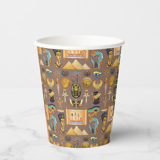 Ägyptisches altes Hieroglyphisches Muster Pappbecher (Vorderseite)