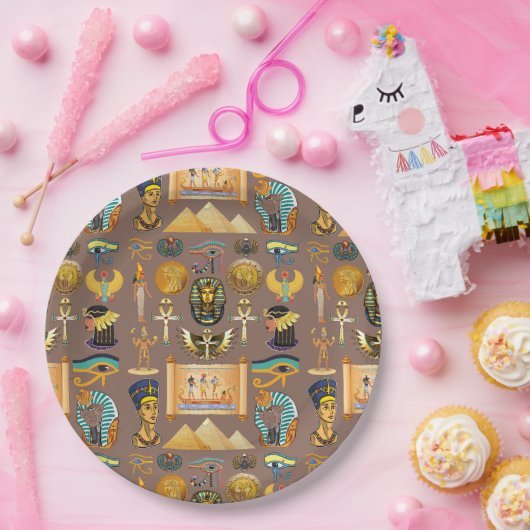 Ägyptisches altes Hieroglyphisches Muster Pappteller (Party)