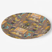 Ägyptisches altes Hieroglyphisches Muster Pappteller (Schrägansicht)